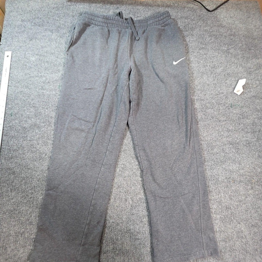 Nike Sweatpants Mens Large Gray French Terry Elastic Waist Swoosh Lounge Pants